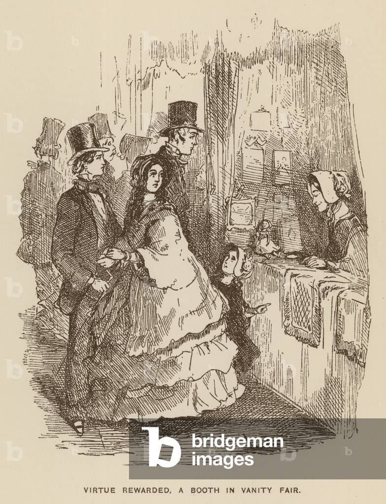 Immagine di Stampa "Illustrazione per Vanity Fair di Thackeray (lito)" di English School, b/w