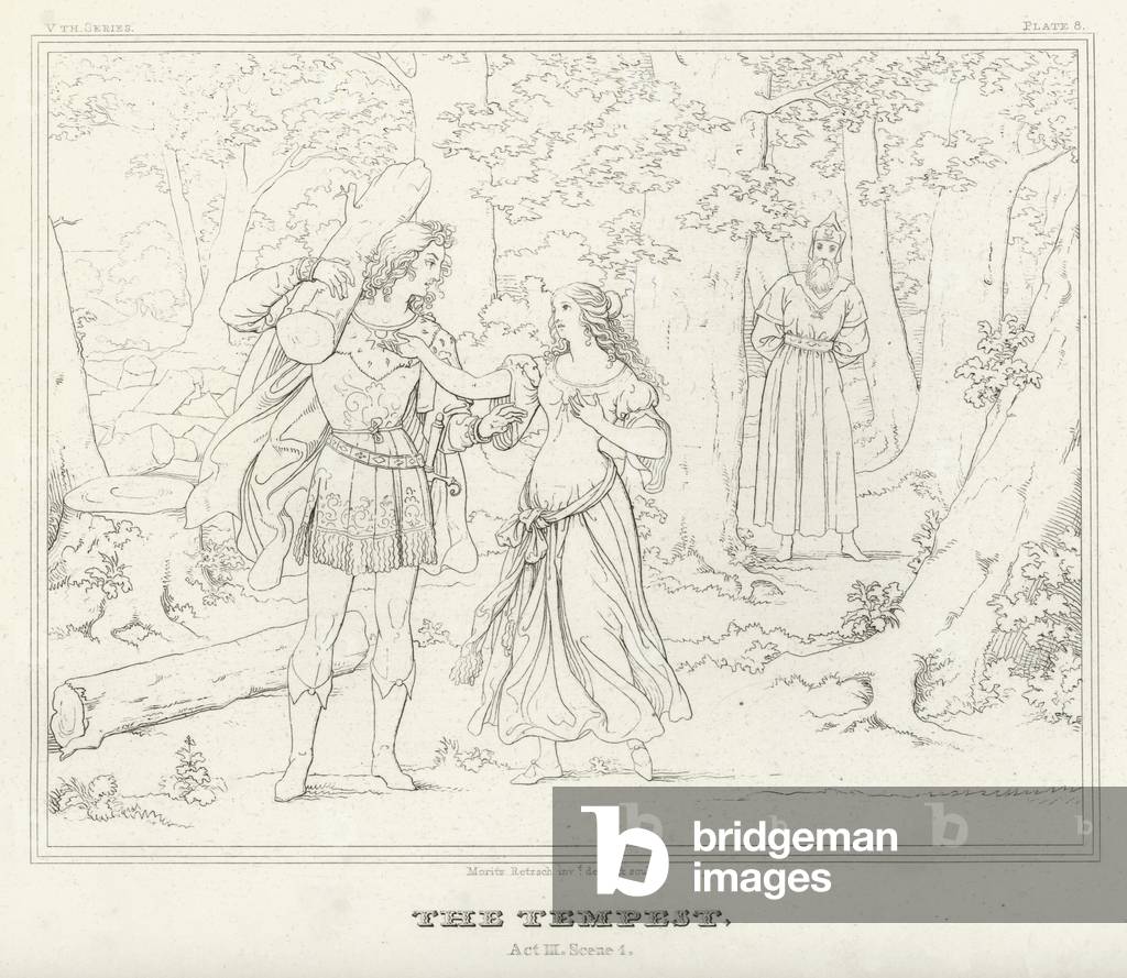 "Der Sturm" von Friedrich August Moritz Retzsch, b/w