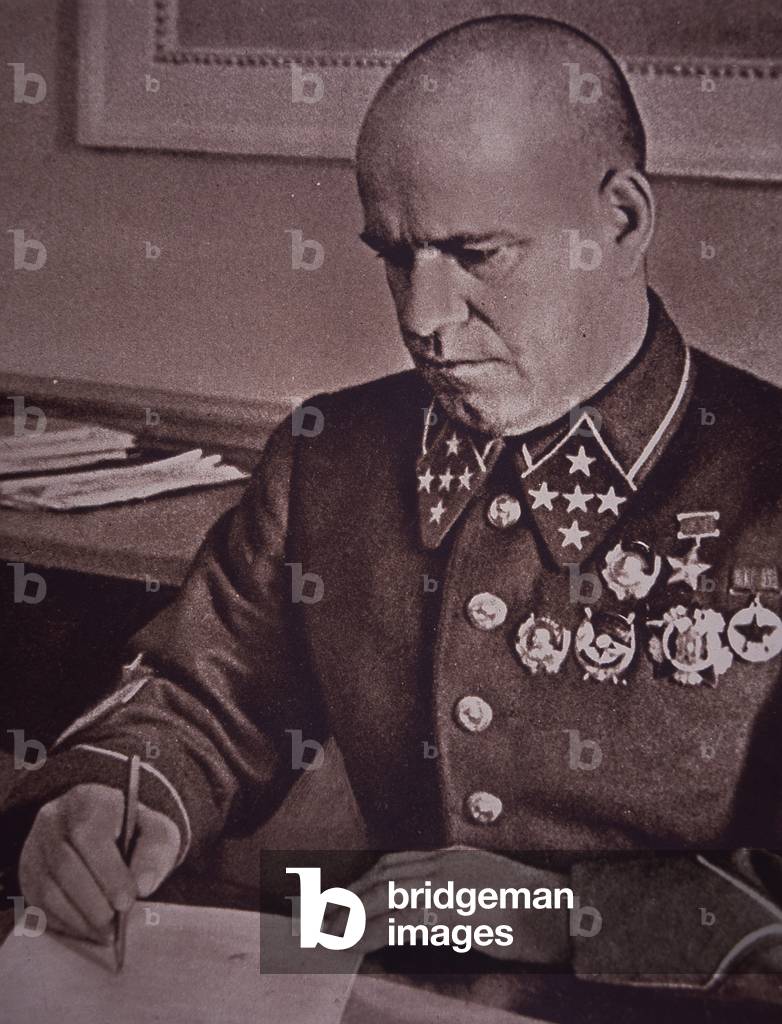 Marshal Gregory Zhukov, commander of Red Army, 1940s (b/w photo)