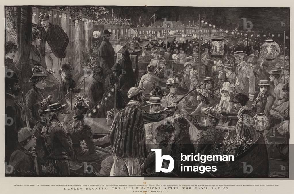 Henley Regatta by Charles J. Staniland, b/w