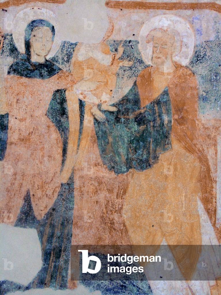 Die Darstellung, Kapelle Saint-Jean du Liget, Touraine, 12. Jahrhundert (Fresko)