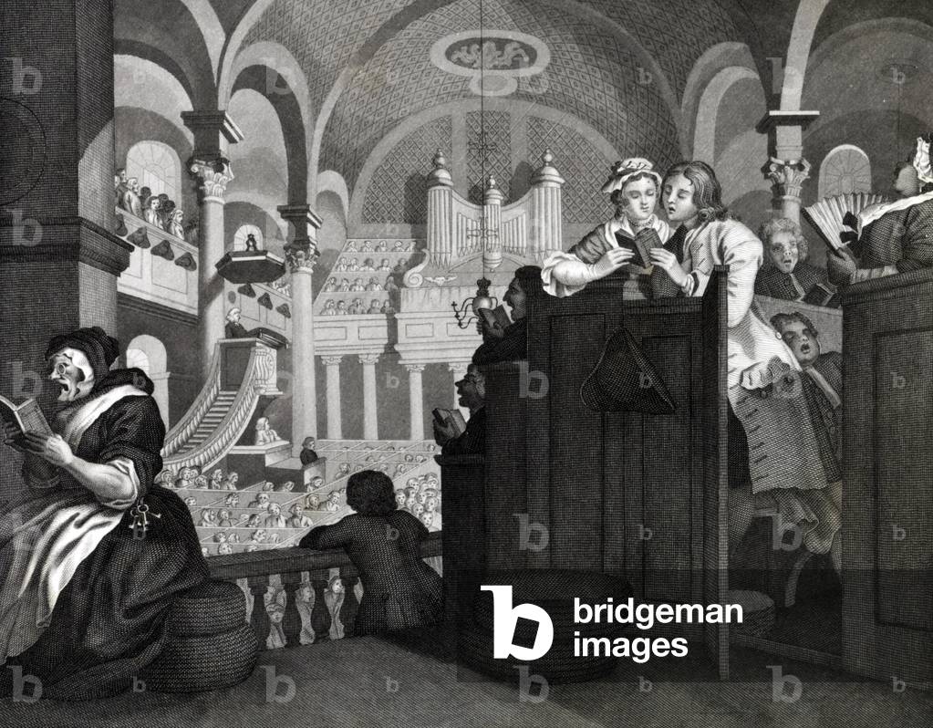 Goodchild  's Free Sunday by William Hogarth, b/w