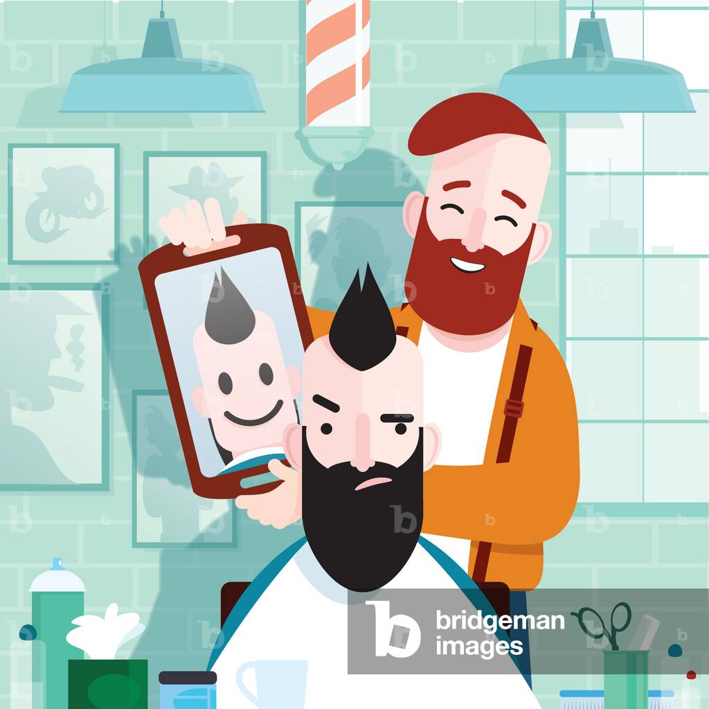 Image of Digital Art depicting Hipster Barber 2023 by Nick Diggory