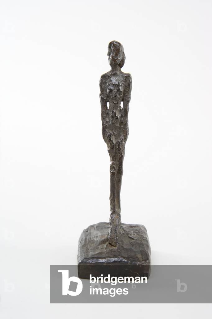 Image of Sculpture depicting Figurine, c.1953-54 by Alberto Giacometti, b/w