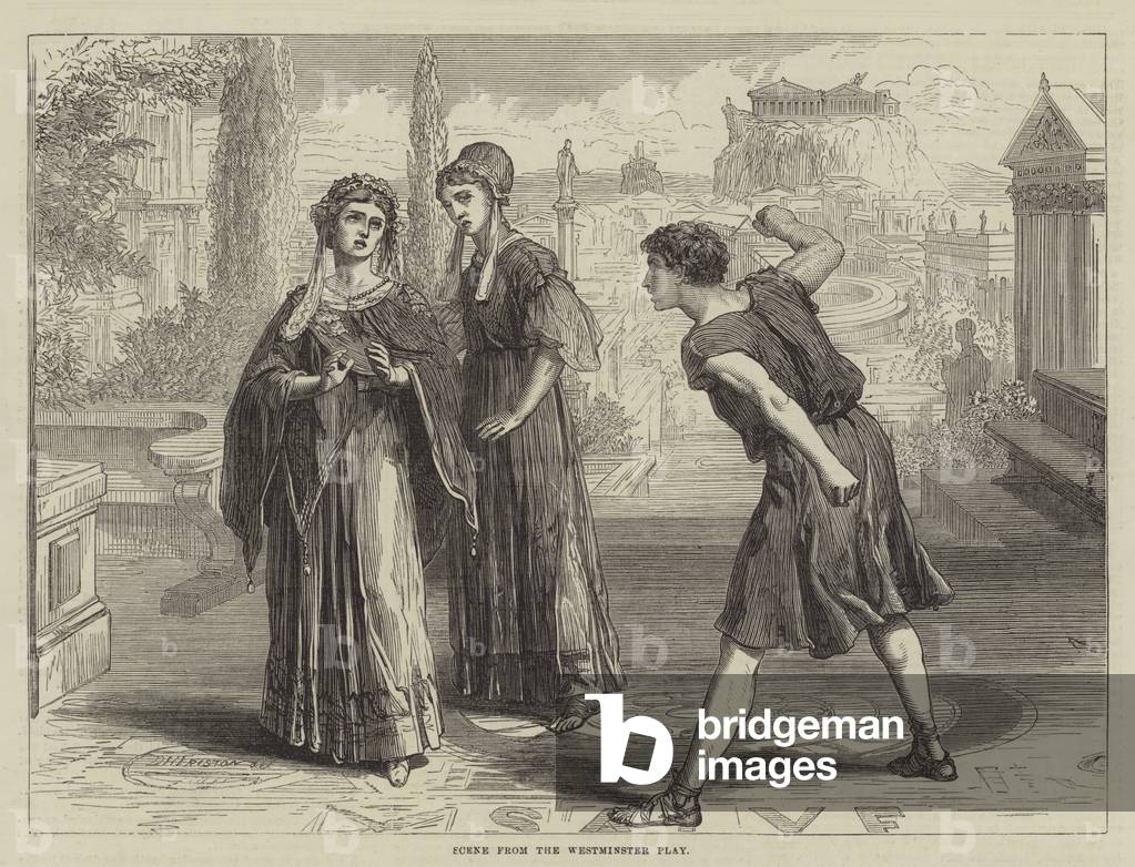 Scene from the Westminster Play (engraving)