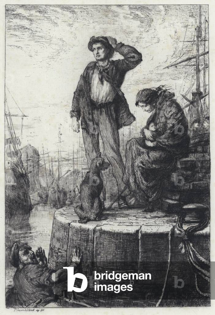 Emigrants at Liverpool (etching) by George Percy Jacomb-Hood