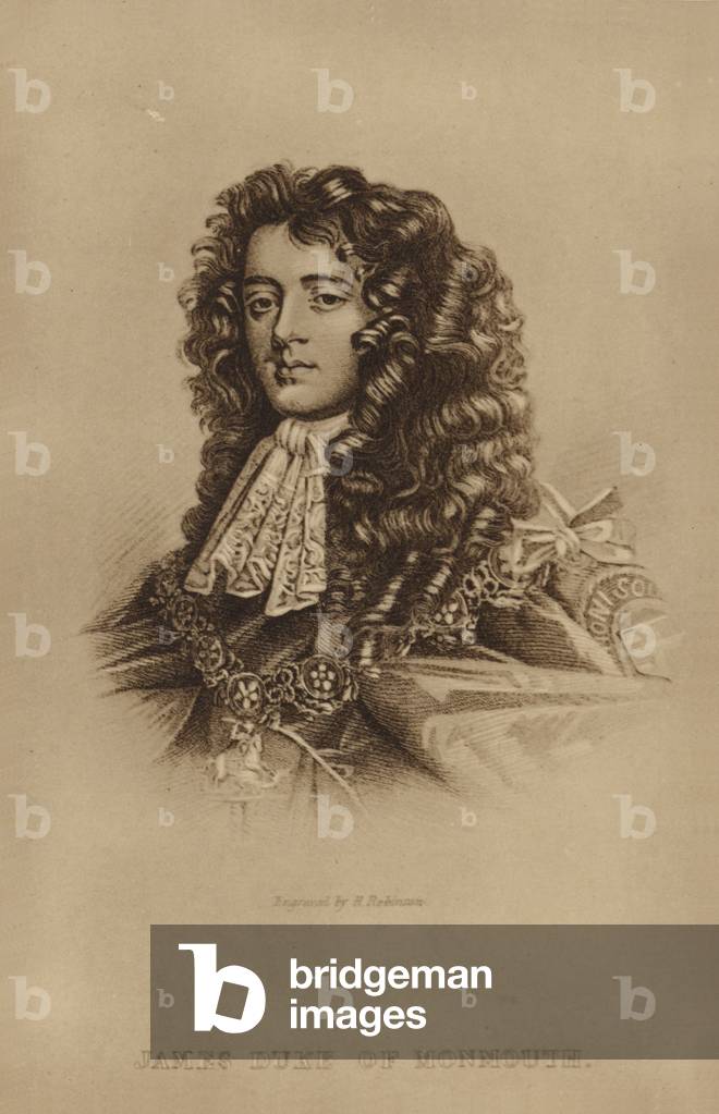 James Duke of Monmouth (engraving) by Peter Lely, b/w