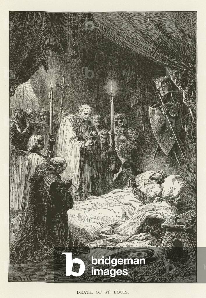 "Morte di St Louis (incisione)" di American School, b/w