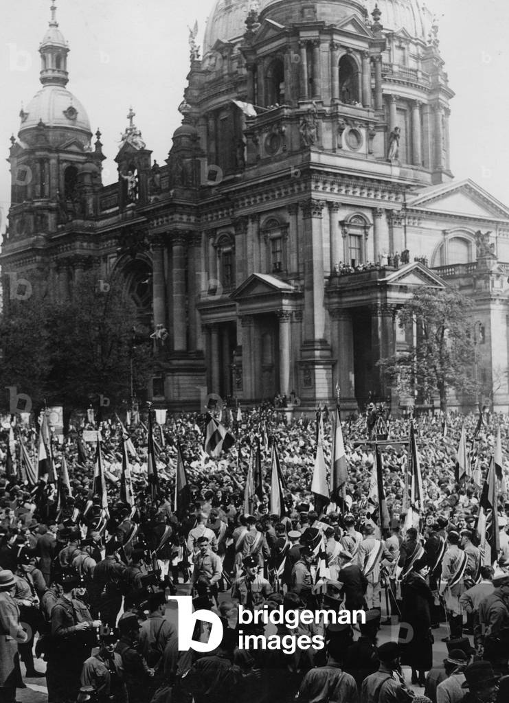 Youth rally in the Lustgarten in Berlin on May 1, 1933 (b/w photo) by