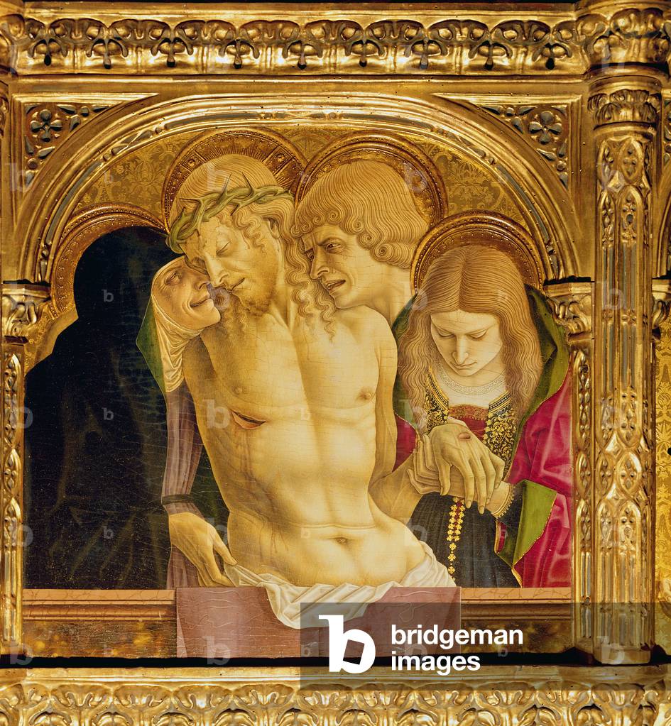 Pala d'altare di St Emidio, polittico, particolare del Pieta, 1473 (tempera su legno)