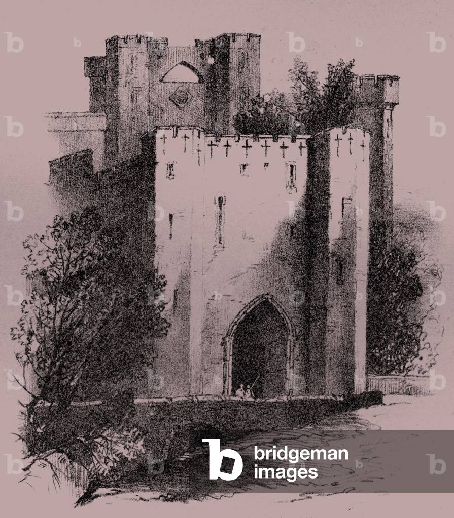Image of Engraving depicting Warwick Castle 1801 by Unknown Artist