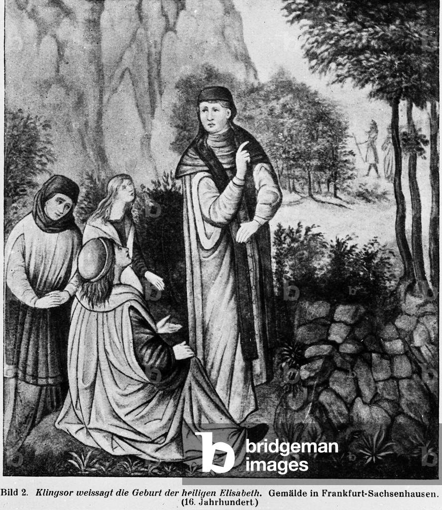 Scene of the life of holy Elizabeth of Hungary, b/w