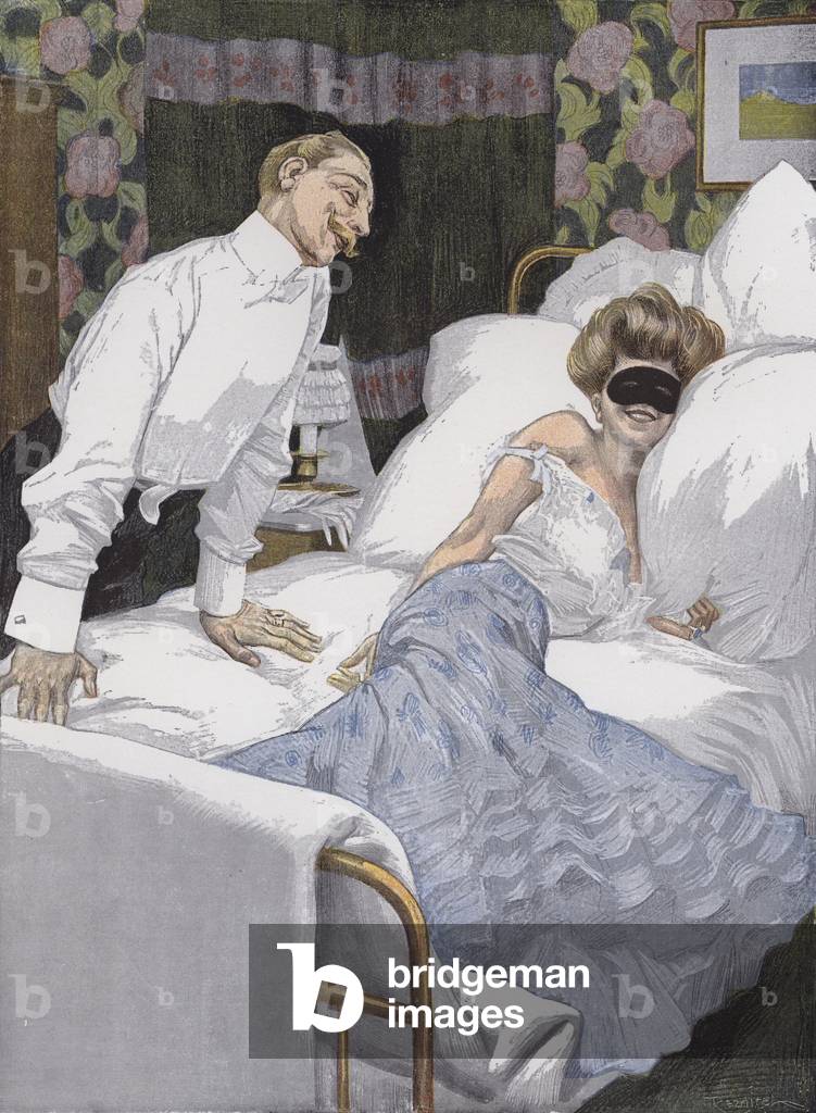 "Die G'schamige (Farblitho)" von Ferdinand von Reznicek