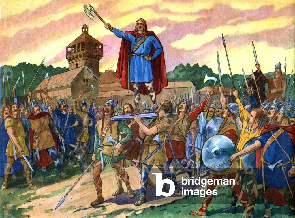 Clodoveo proclamato re dei Franchi, 1948 (illustrazione)