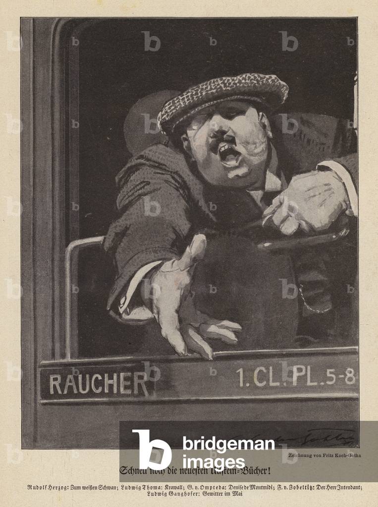 Immagine di Stampa "Pubblicità per libri della casa editrice Ullstein (litho)" 1910 di Fritz Koch-Gotha