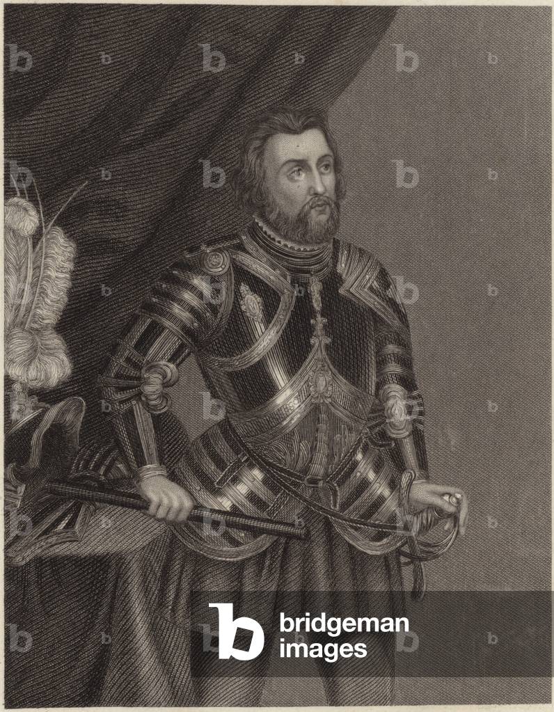 "Hernando Cortes (Gravur)" von English School