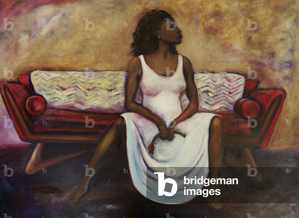 Red Couch 2004 Marsha Hatcher (b.20° C. American) Olio