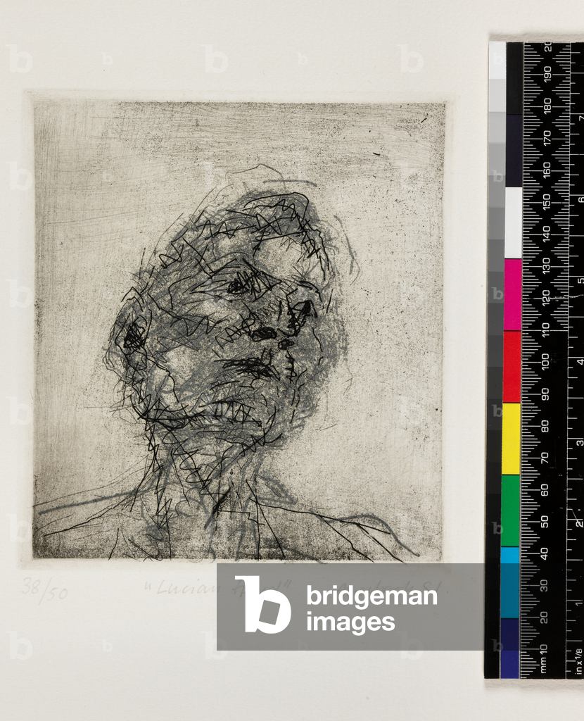 Image of Print depicting Lucian Freud 1981 by Frank Auerbach