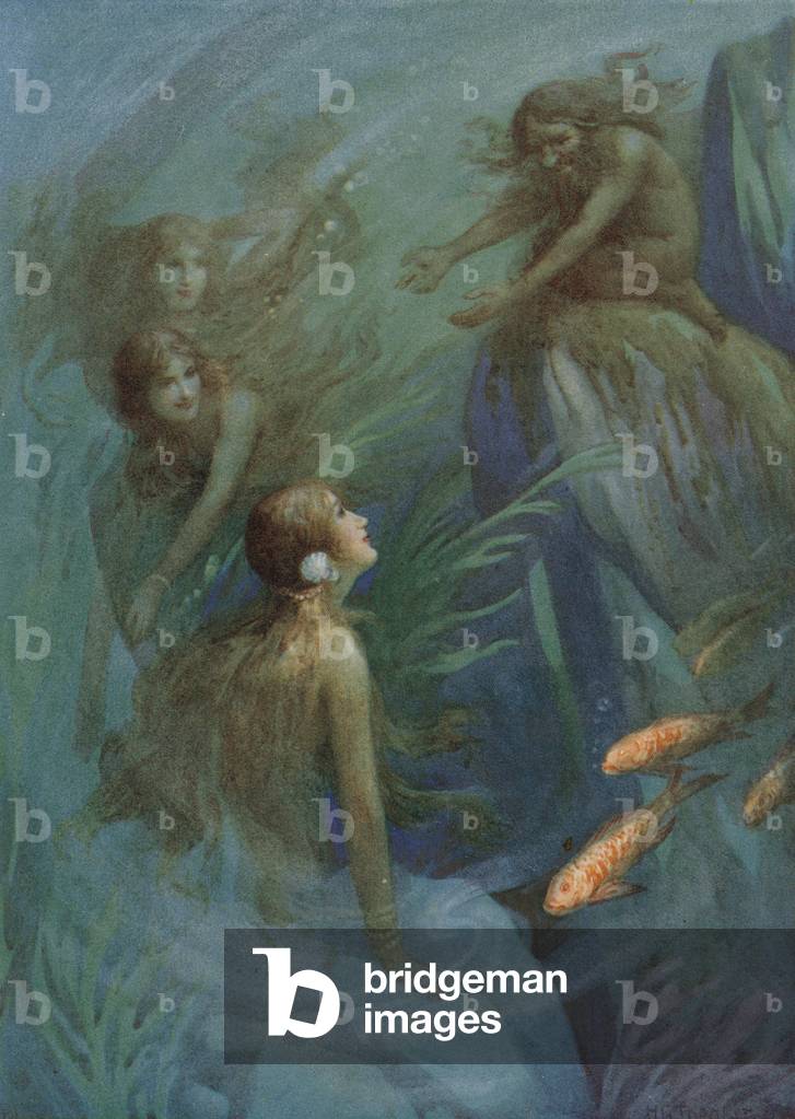 Andvari et les demoiselles du Rhin par Harry George Theaker