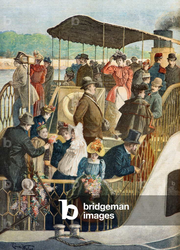 Immagine di Stampa "Parigini di ritorno da un weekend in campagna" 1894