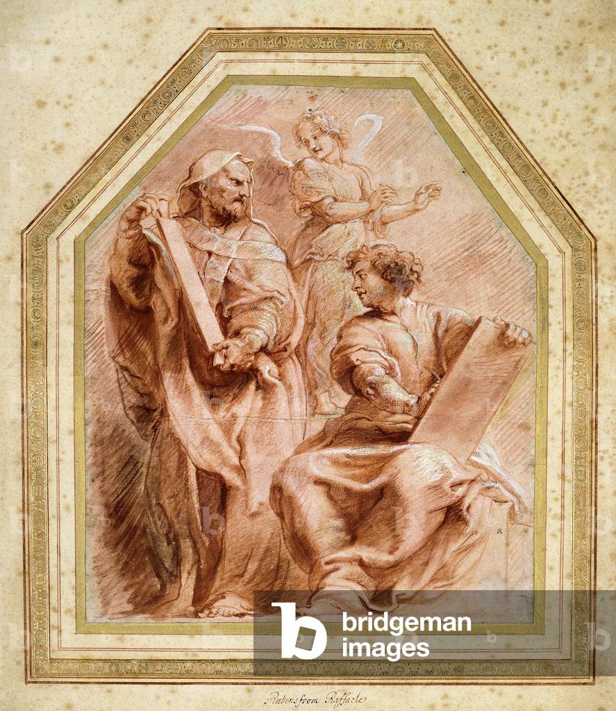 Geremia dettando la Parola di Dio a Baruc figlio di Neria (Geremia 36, 4), (gesso rosso)