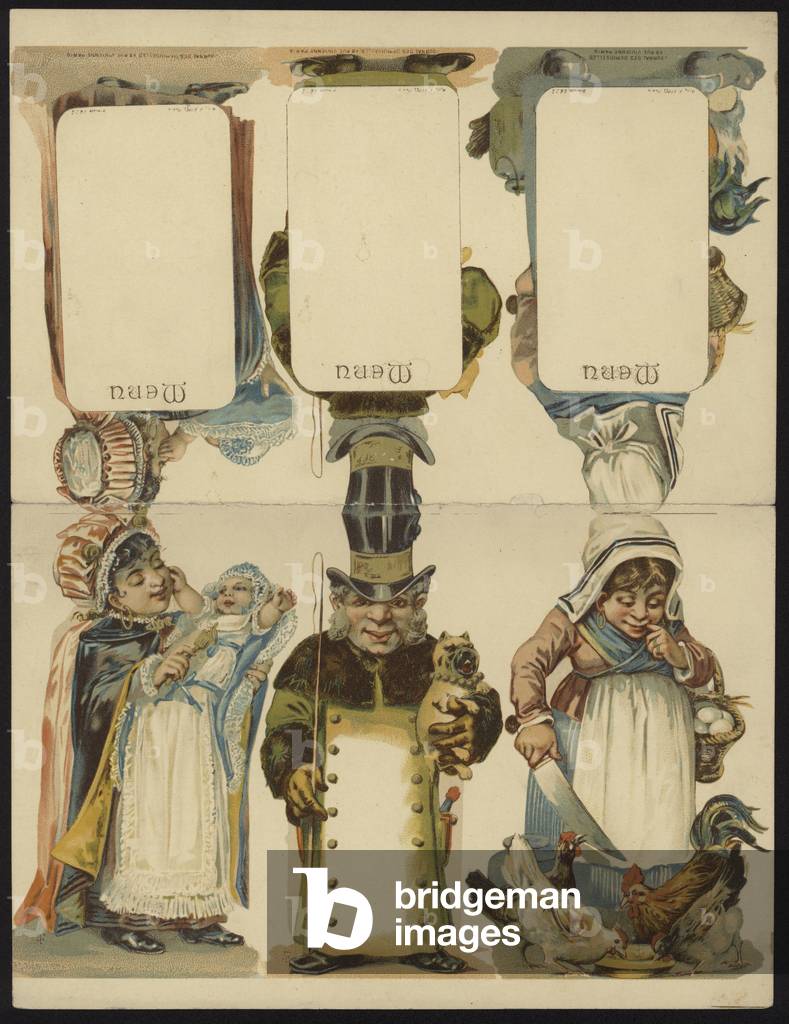 Menu cards (chromolitho) by French Artist