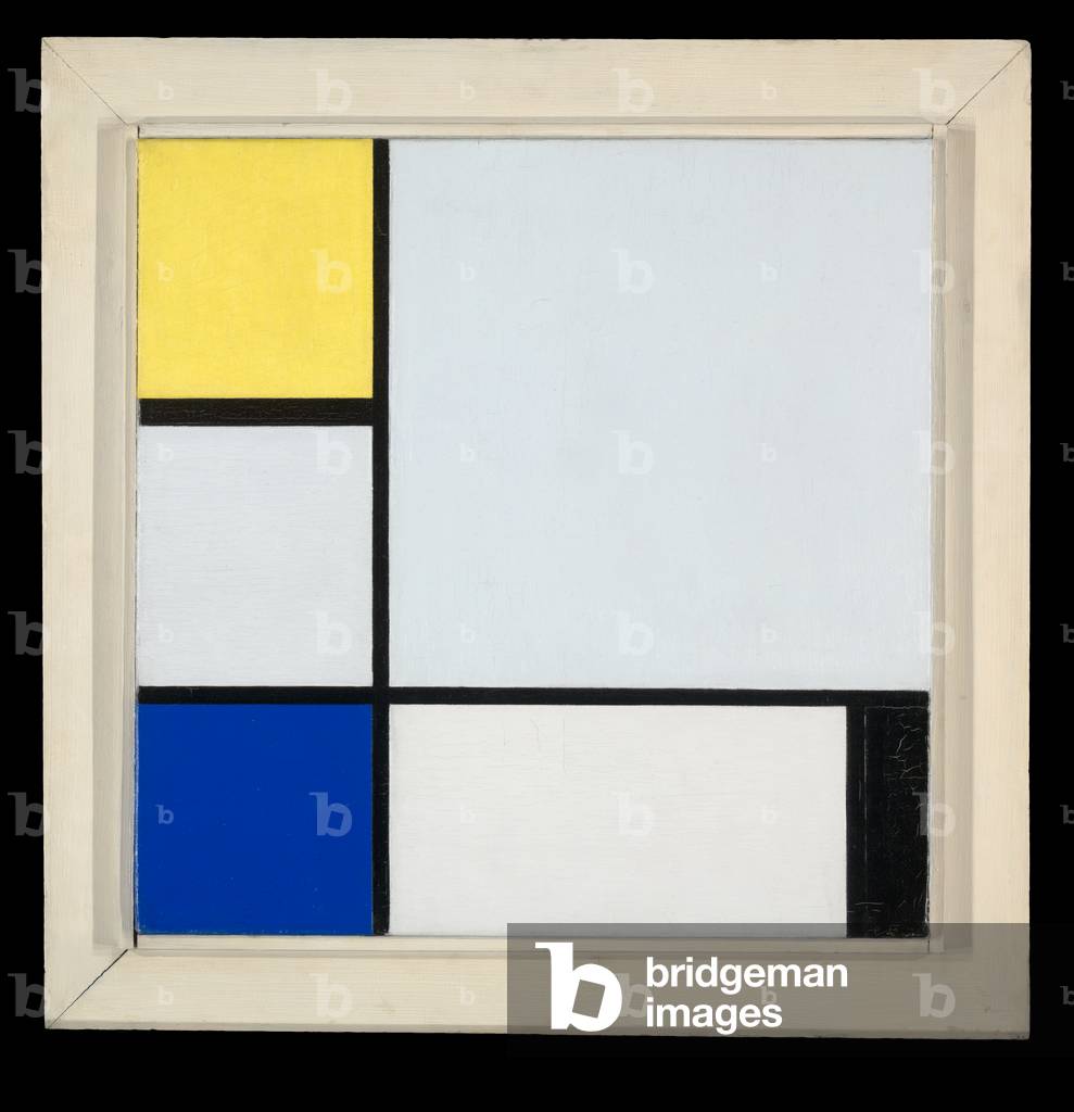 Composizione con giallo, blu, nero e azzurro, 1929 (olio su tela)