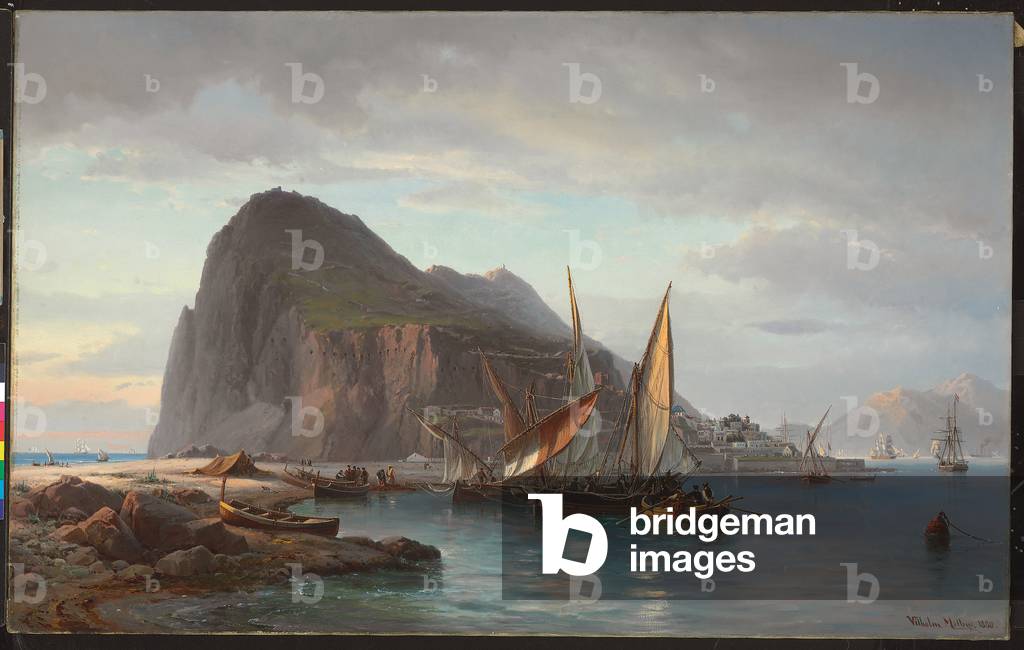Bild von Gemälde "Versand ab Gibraltar" 1880 von Vilhelm Melbye