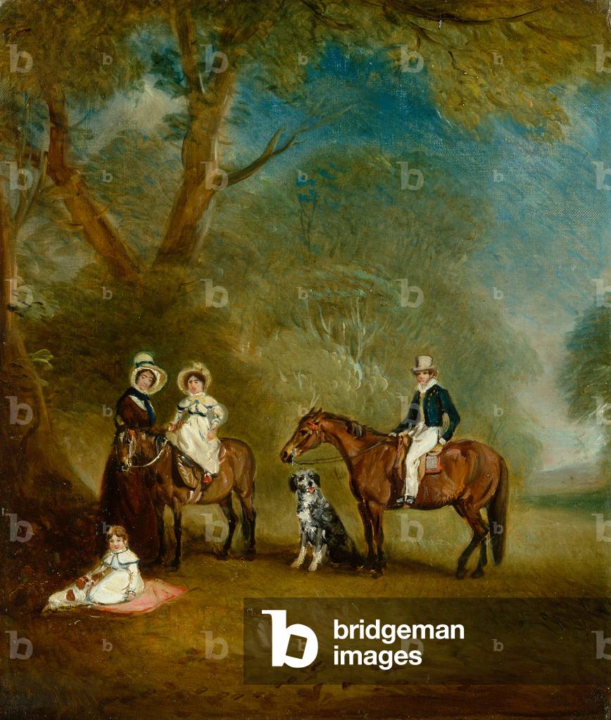 The Pares Family of Hopwell in a Wooded Landscape (oil on canvas)