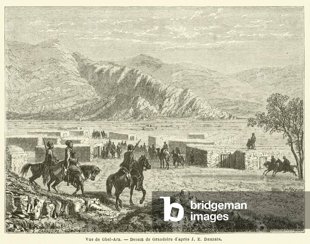 "Vue de Ghel-Ara (Gravur)" 1801 von French School, b/w