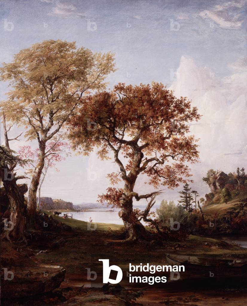 il hudson a piermont, 1852 (olio su tela)