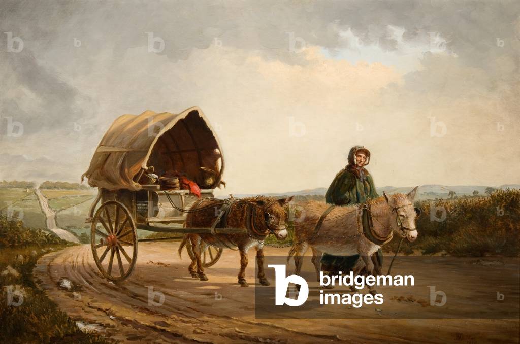 signora ridout leader asini e un carrello (olio a bordo)