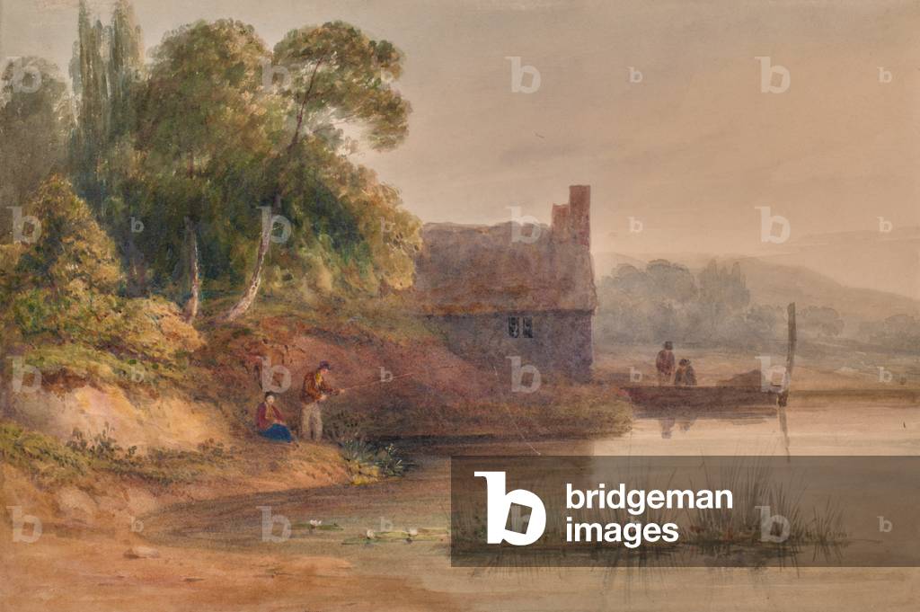Immagine di Dipinto "Paesaggio con cottage" 1810 di Edward Pretty