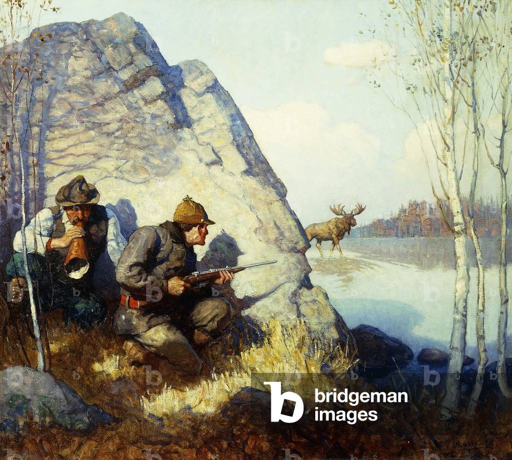 der Elch rufen, (öl auf leinwand)