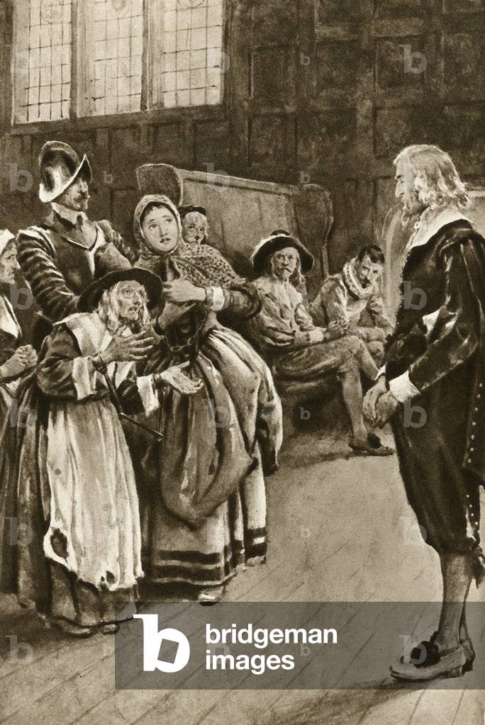 William Harvey untersucht Hexen (Litho)