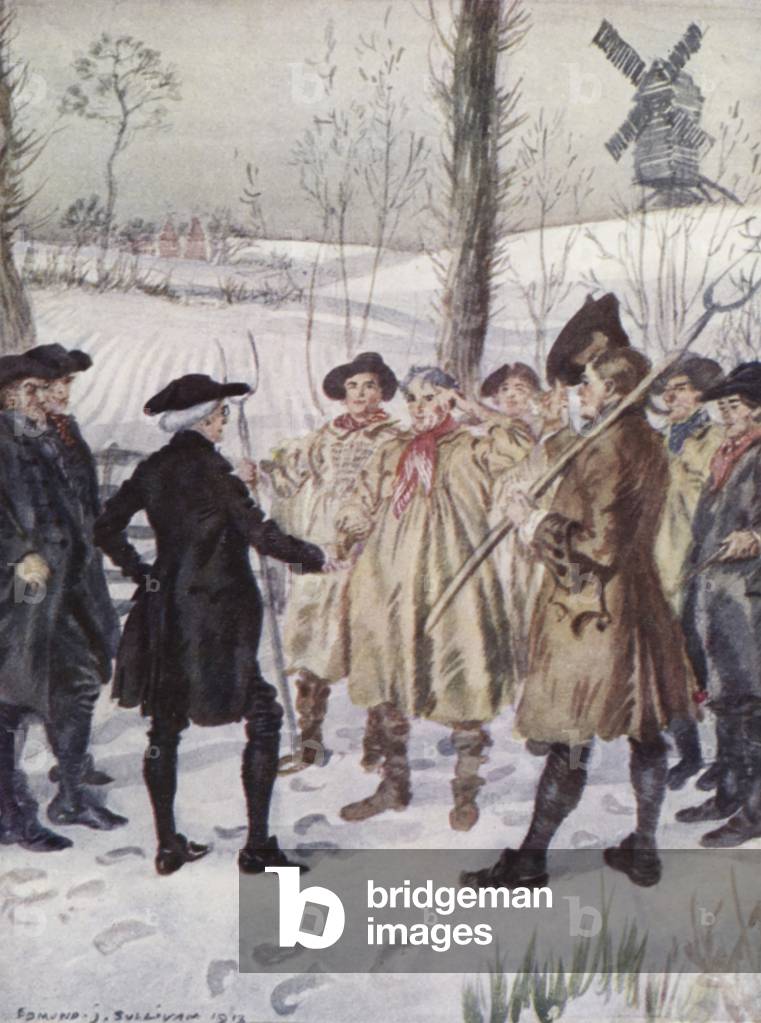 Illustration für den Vikar von Wakefield von Oliver Goldsmith (Farbe litho)
