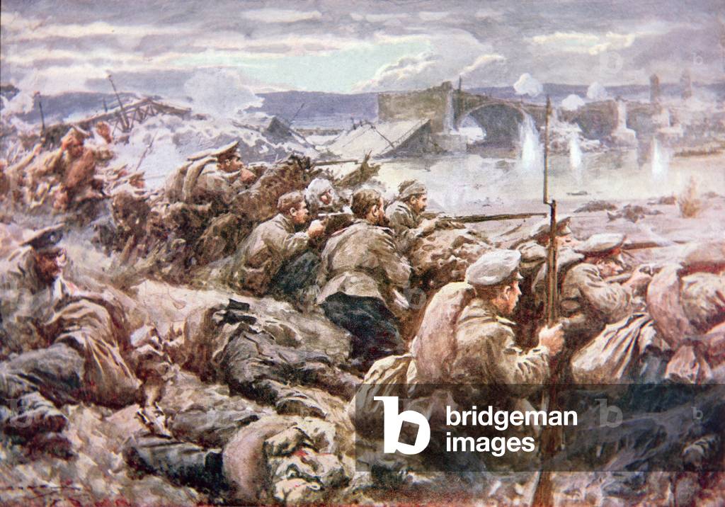 "Un'eroica azione di retroguardia russa nel grande ritiro polacco (colore lito)", 20th Secolo di Arthur C. Mic