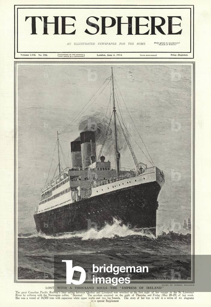 Canadian Pacific Line ocean liner Empress of Ireland (lito)