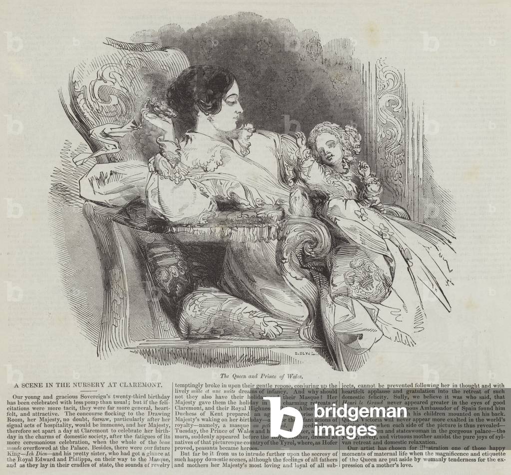 Une scène dans la pépinière à Claremont (gravure)