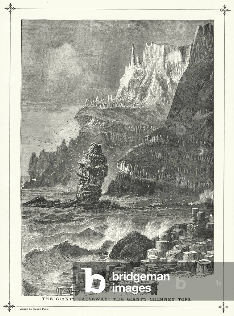 "Il Giant' s Causeway" di Harry Fenn, b/w