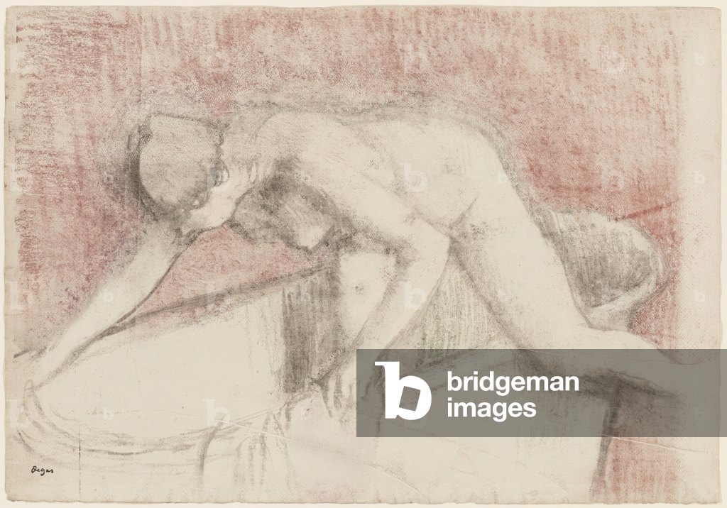 Il bagno (gesso e pastello disegno)