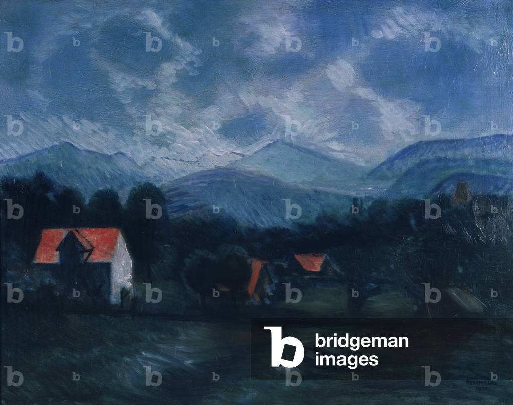 Bild von Gemälde "Alpenlandschaft" 1930 von Rudolf Kremlicka