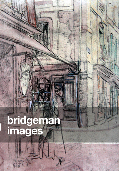 A Shop in Dieppe, c.1907 (inchiostro, pastello colorato & w/c su carta)