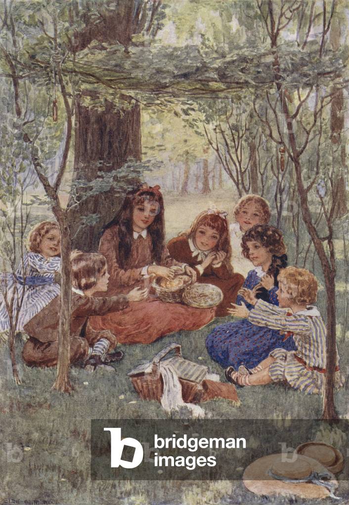 Illustrazione per What Katy Did At Home (litografia a colori)