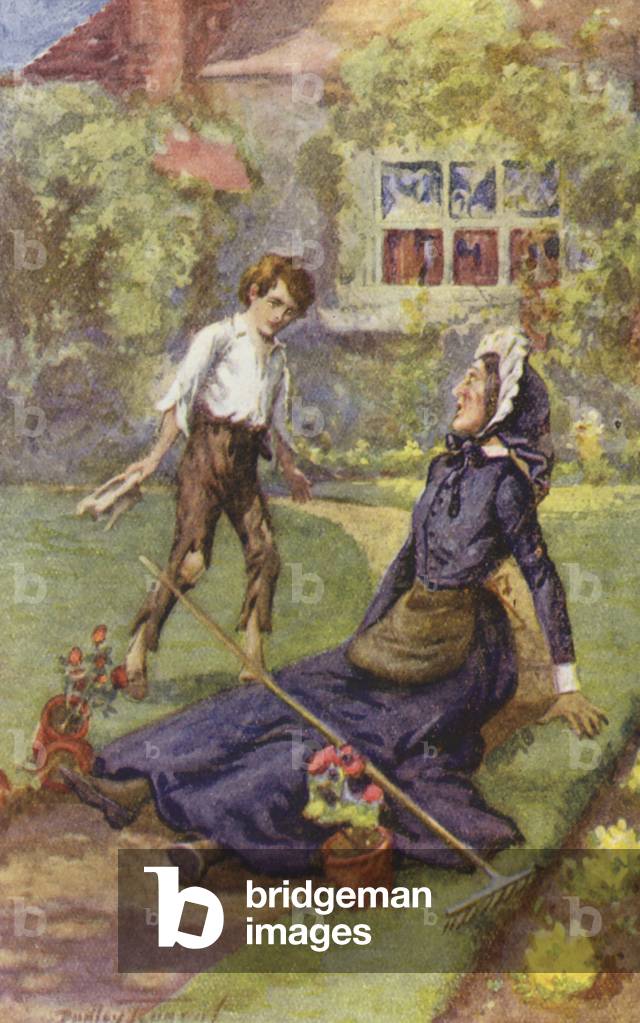 Image of Print depicting Illustration for David Copperfield by Charles Dickens (colour litho) 1901 by C. Dudle
