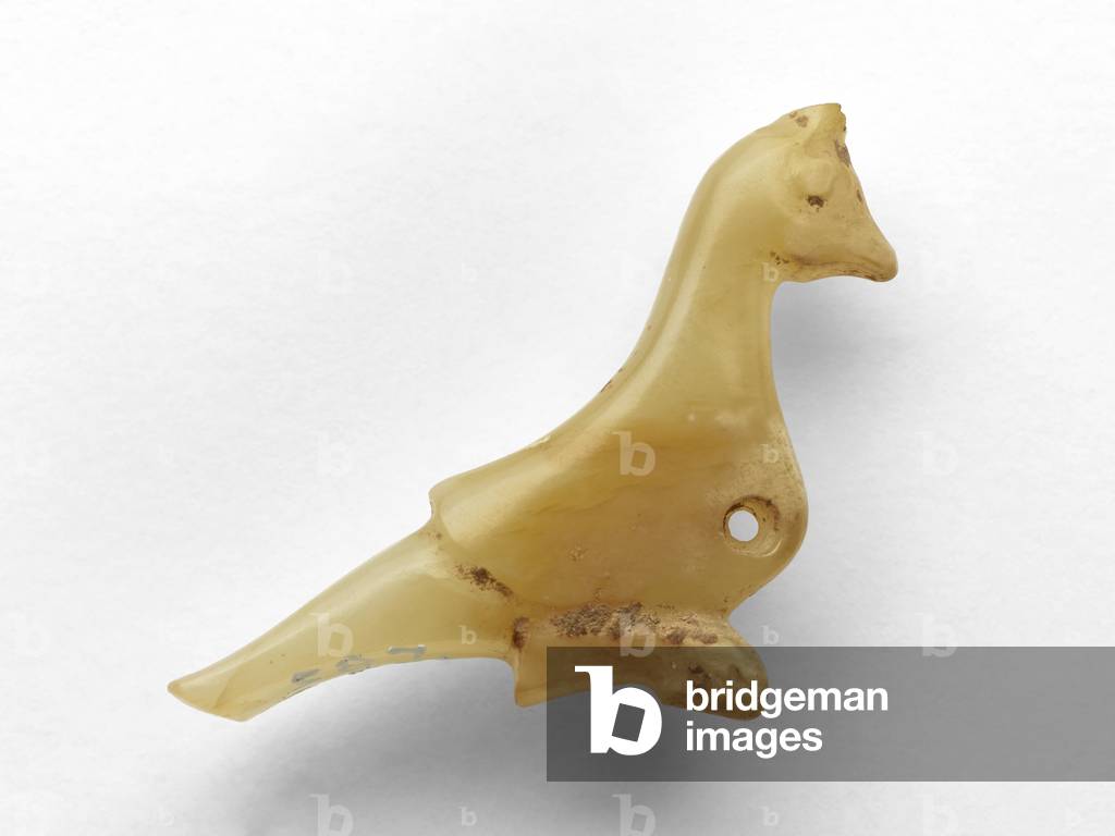 Anhänger in Form eines Vogels, um 1300-c.1050 v. Chr. (Jade, Nephrit)