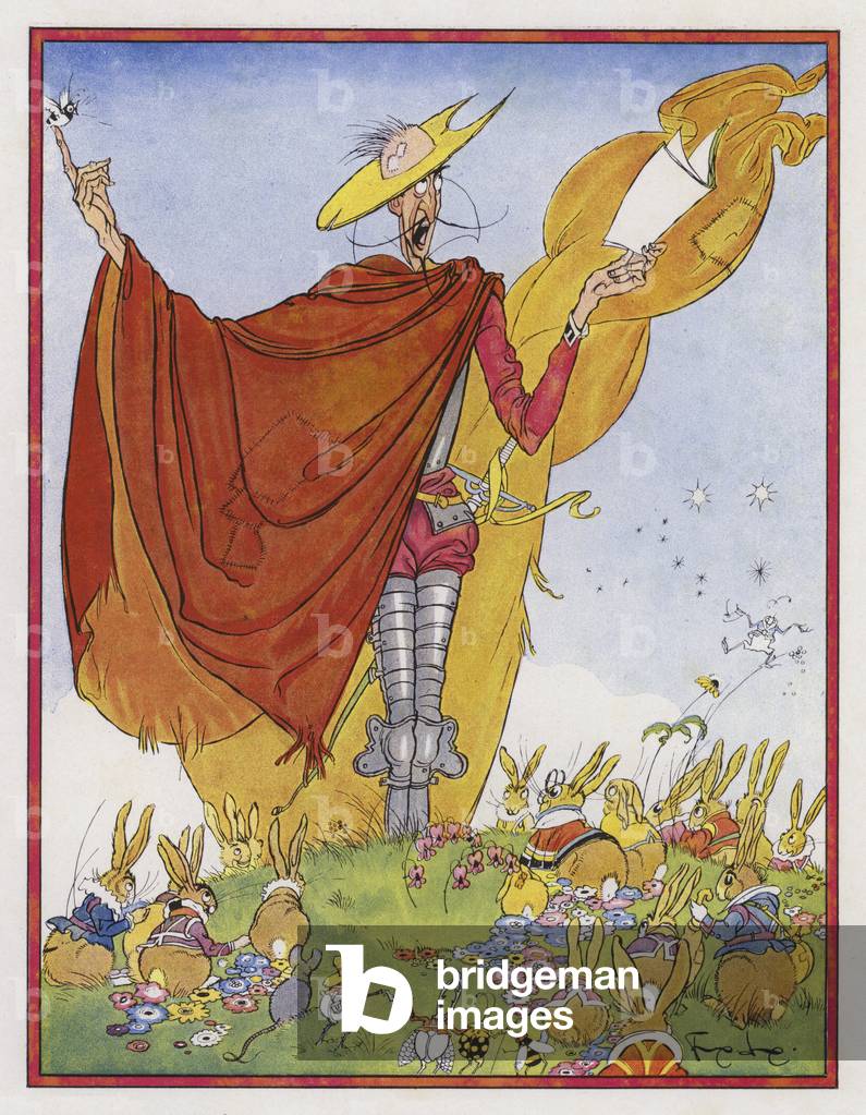 "Illustrazione per Don Chisciotte di Cervantes (colore lito)" di Felix Toriouz