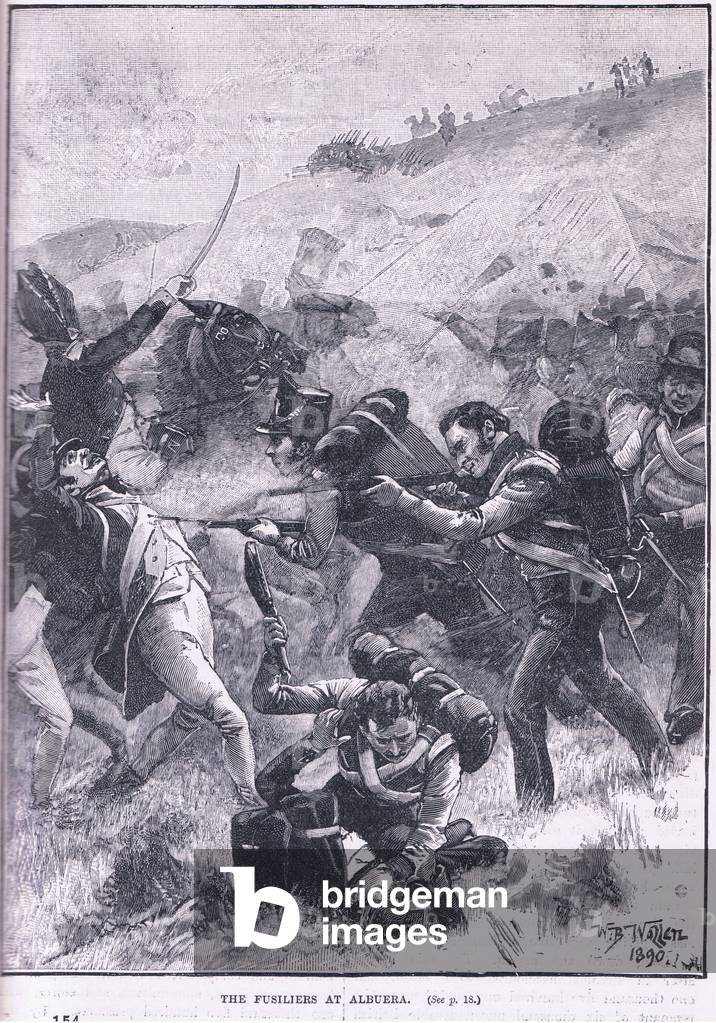 Immagine di Stampa "I fucilieri ad Albuera (lito)" di William Barnes Wollen