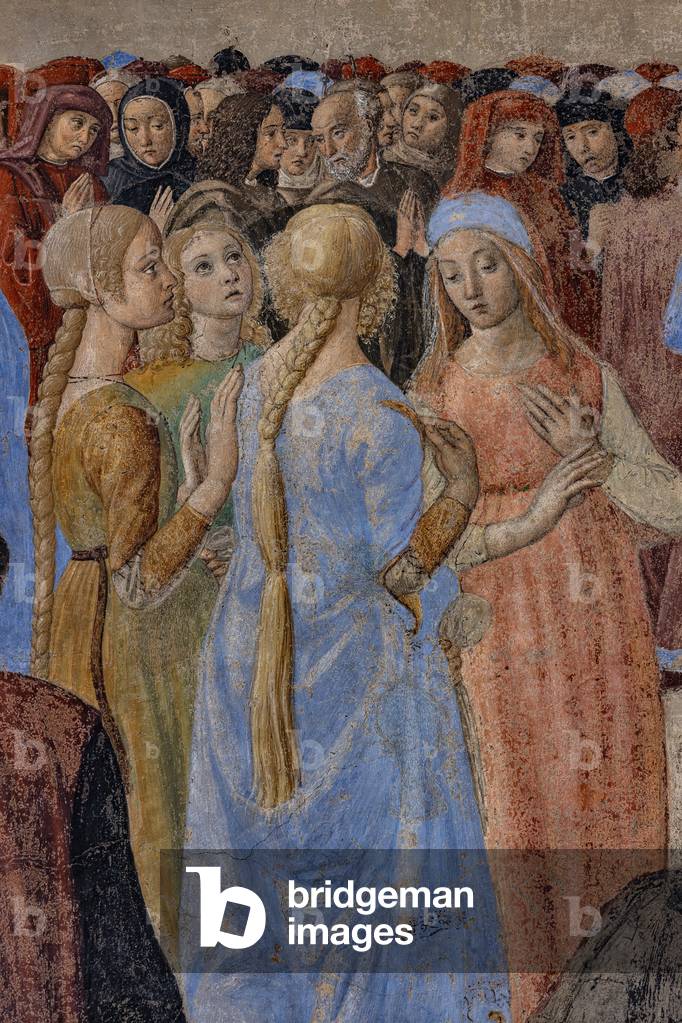 Immagine di Affresco "Miracolo del Sacramento»: dettaglio con quattro figure femminili (affresco)" di Cosimo R