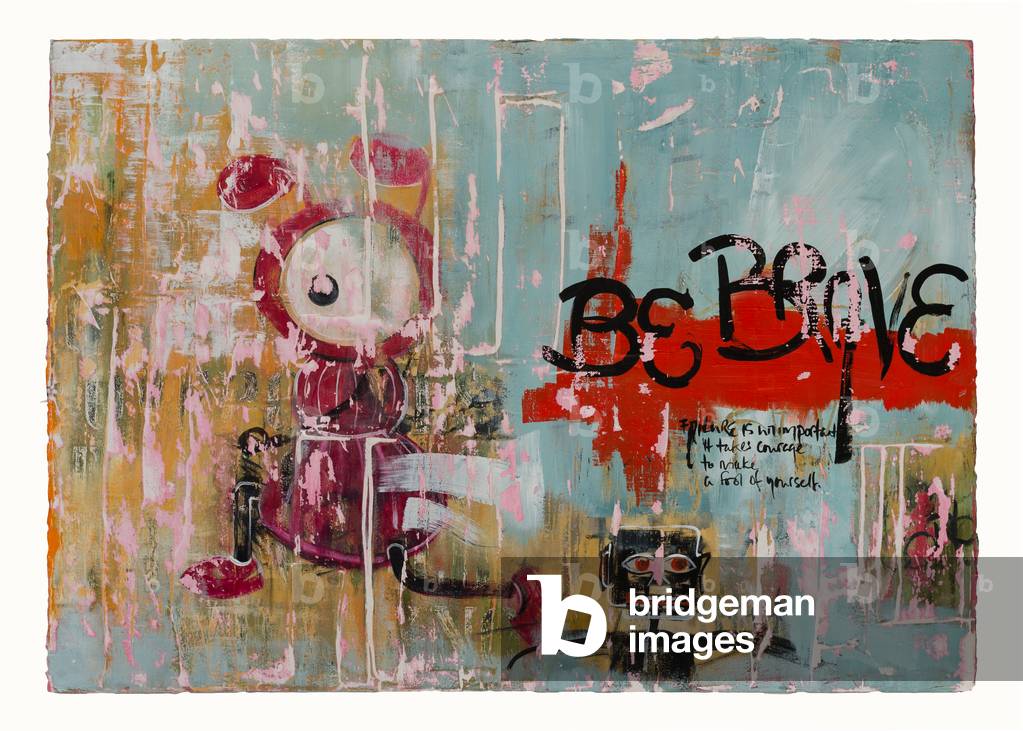 Be Brave, 2017 (acrilico & tecnica mista su carta rosaspina)